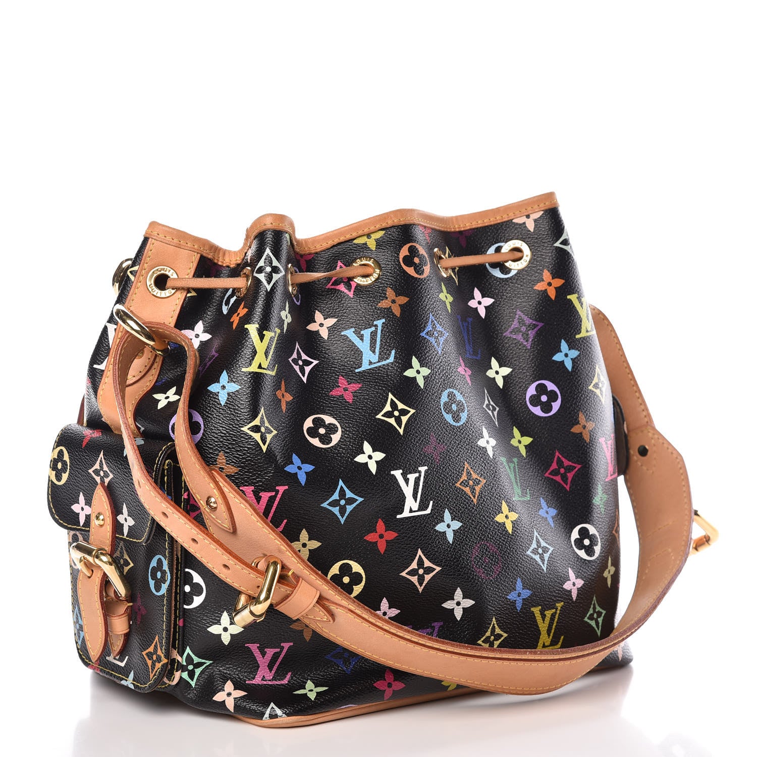 Louis Vuitton Monogram Multicolor Petit Noe Black 3 of 17