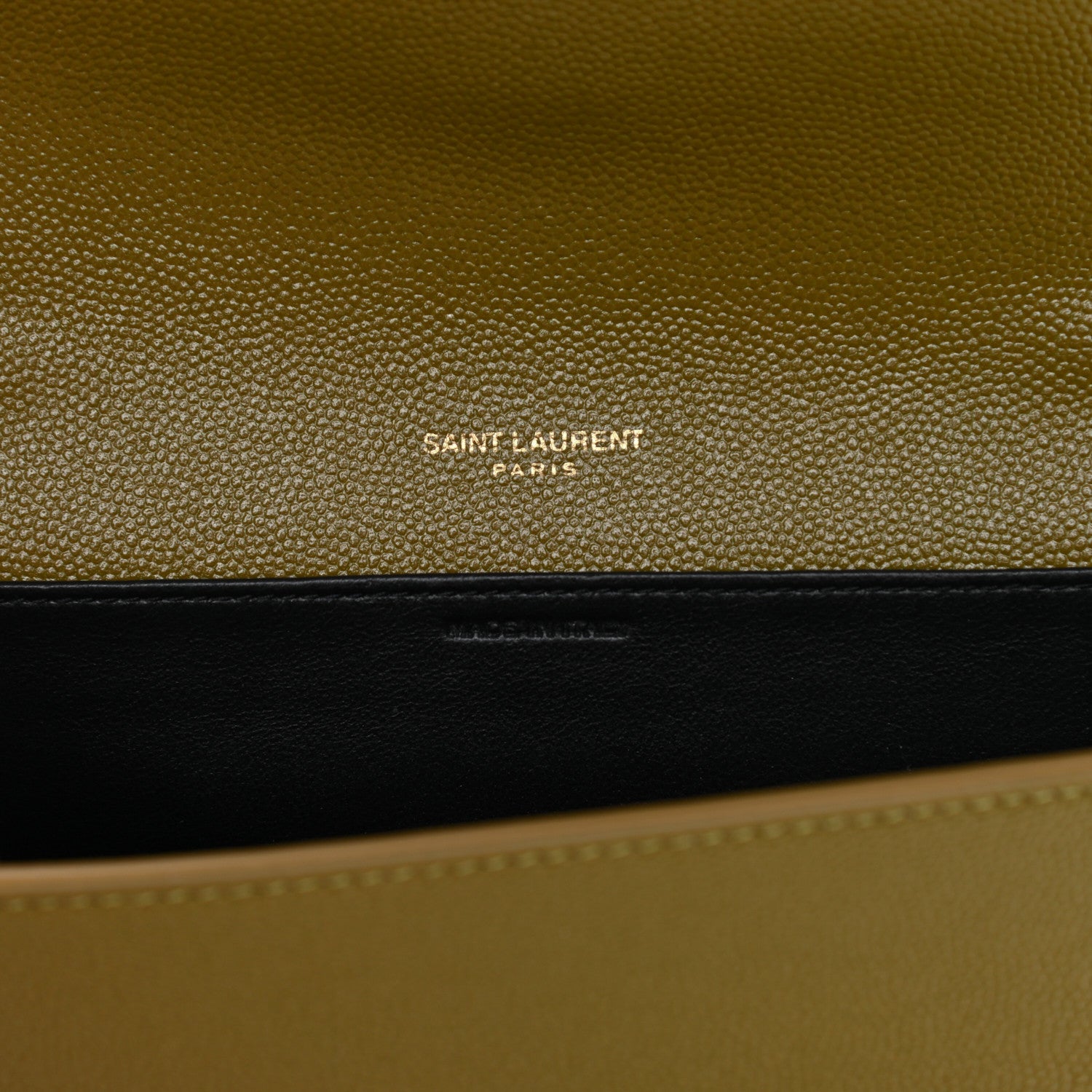 Saint Laurent Grain De Poudre Monogram Uptown Chain Wallet Olive 7 of 10