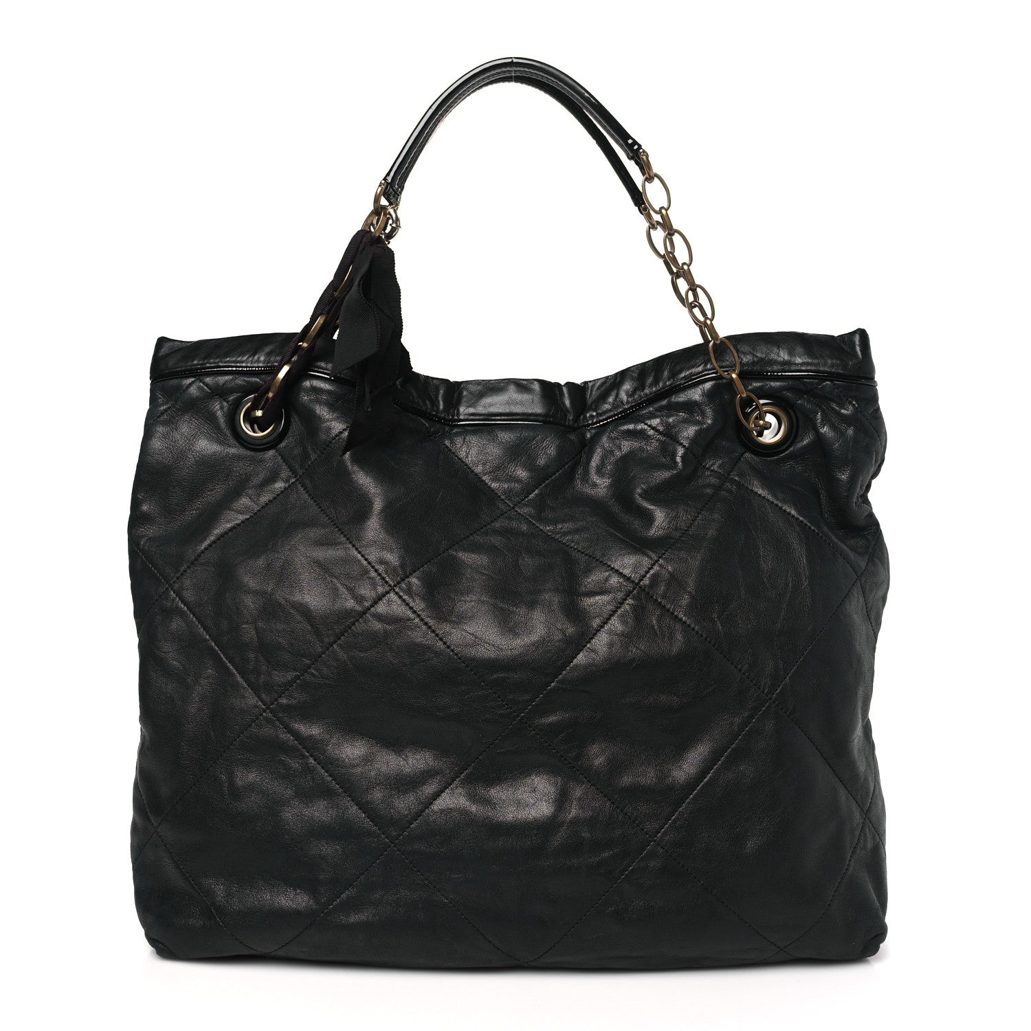 Lanvin Lambskin Quilted Amalia Cabas Tote Black 1 of 9