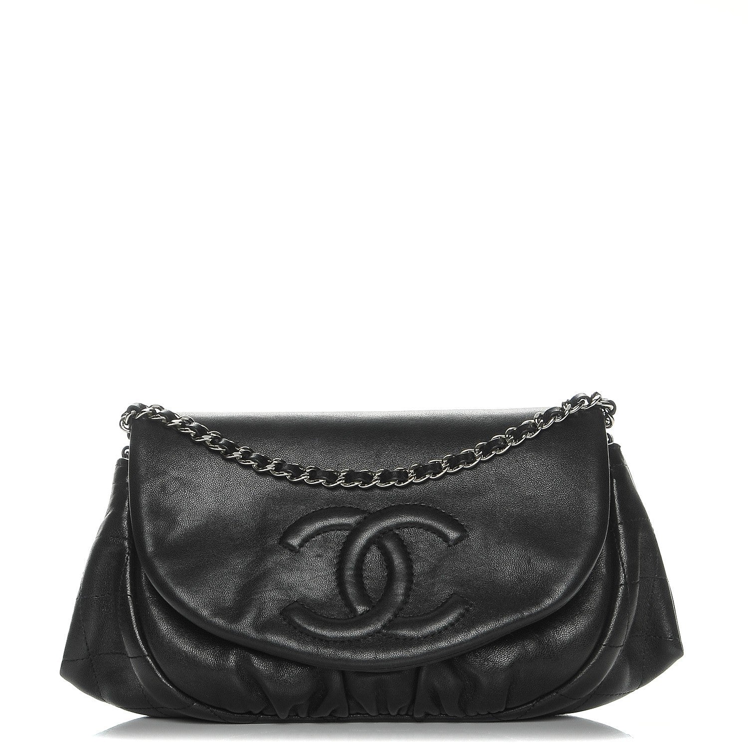 Chanel Lambskin Half Moon Wallet On Chain WOC Black 1 of 9