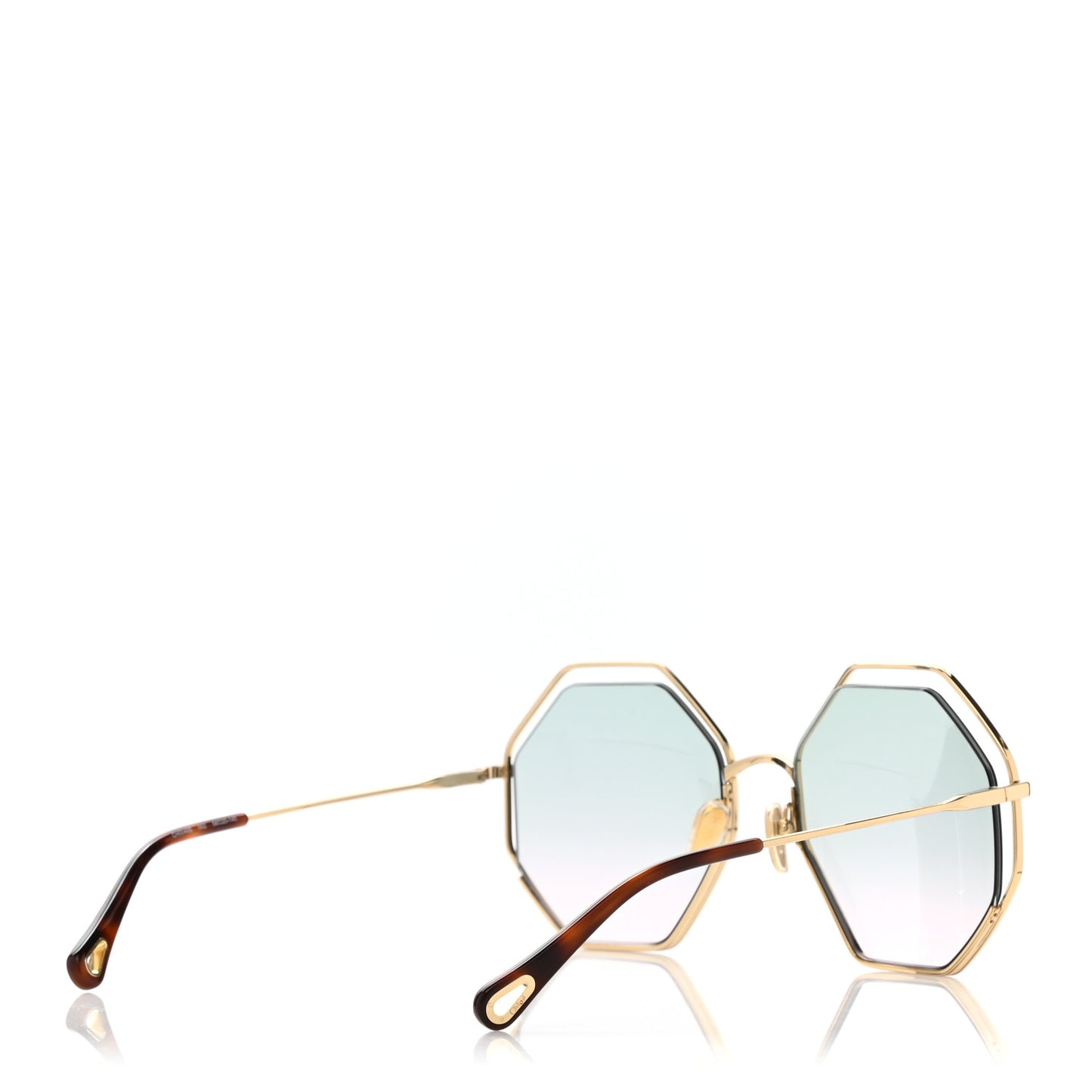 Poppy Octagonal Sunglasses CH0046S Havana Green Rose