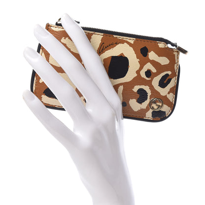 Gucci Calfskin Leopard Key Case Tobacco 2 of 8