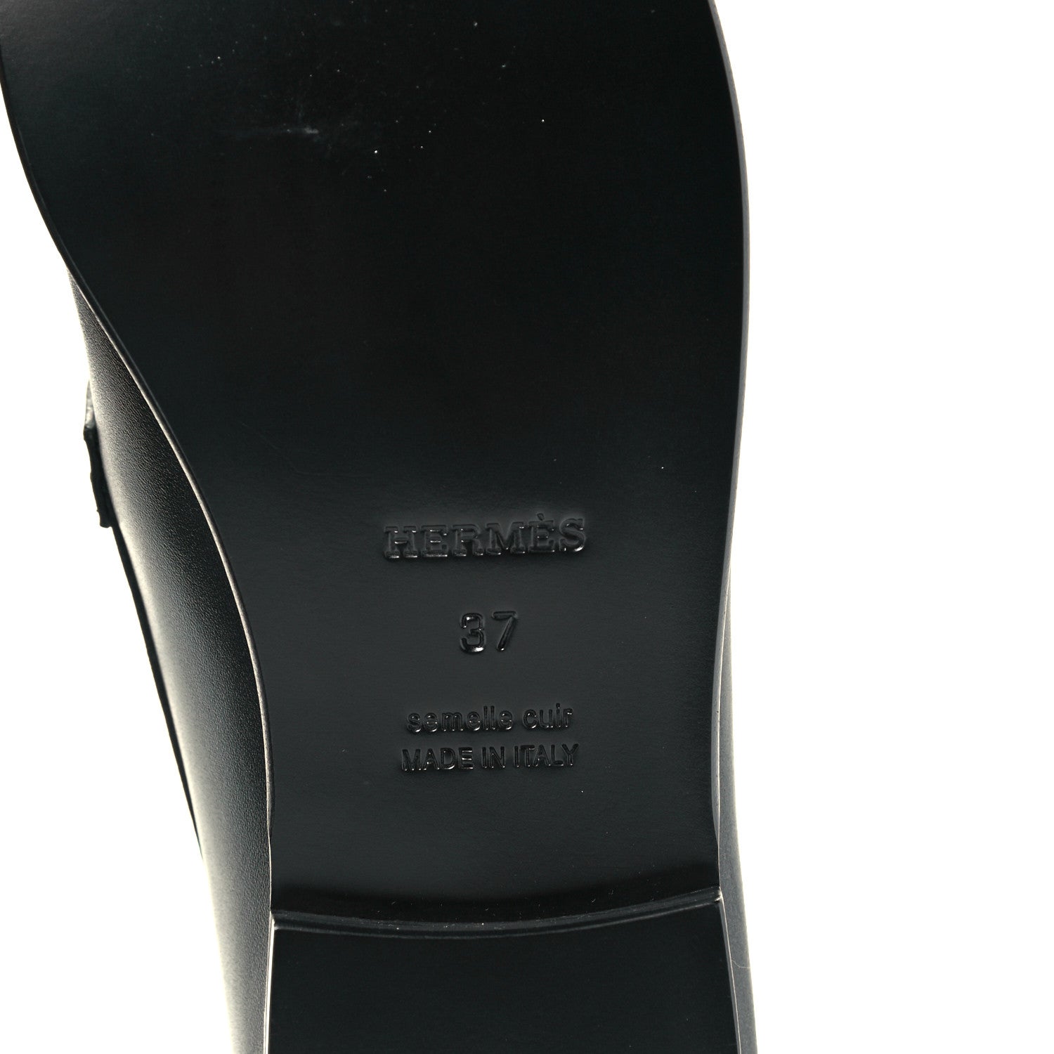 Hermes Calfskin Womens Destin Loafers 37 Black 7 of 9