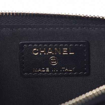 Chanel Caviar Camellia Embossed Classic Flat Wallet Pouch Black 6 of 8