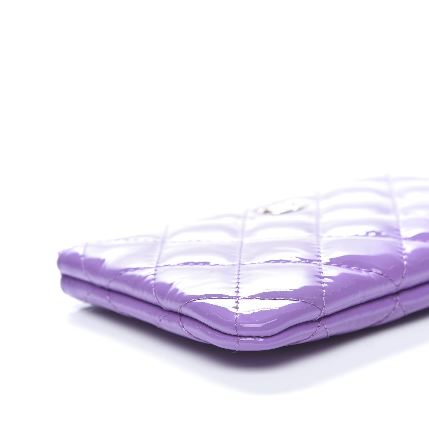 Chanel Patent Quilted Small Cosmetic Case Purple 8 of 10