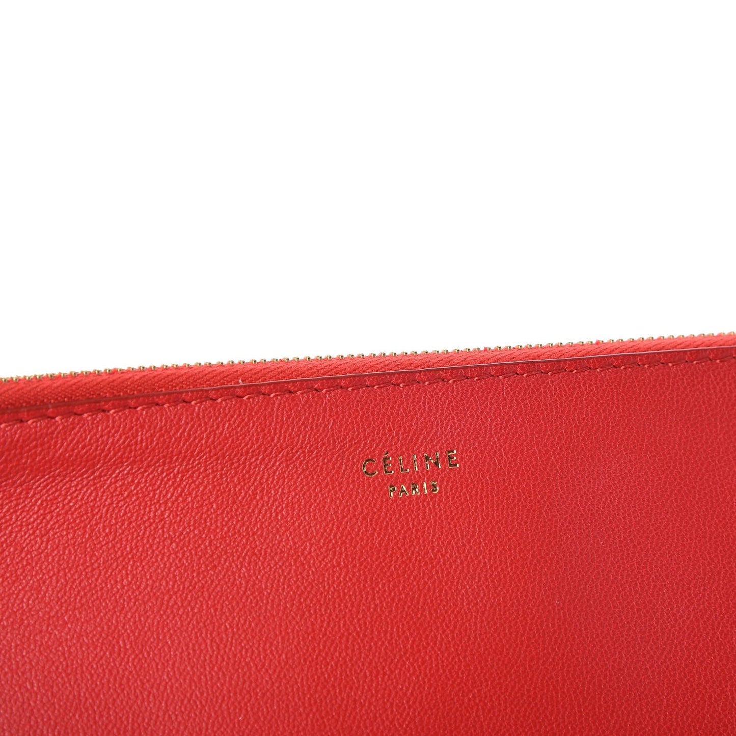 Lambskin Bi-Color Solo Clutch Pouch Raspberry Butter
