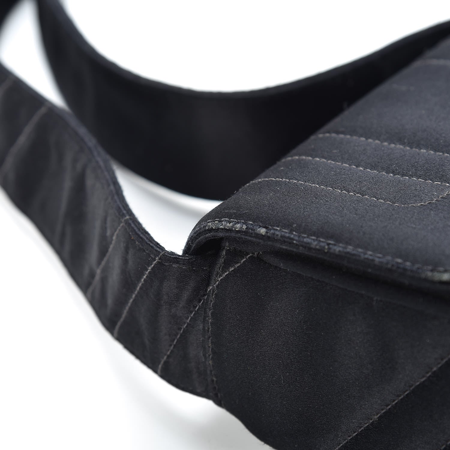 Chanel Satin Vertical Quilt Mini Flap Shoulder Bag Black 12 of 15