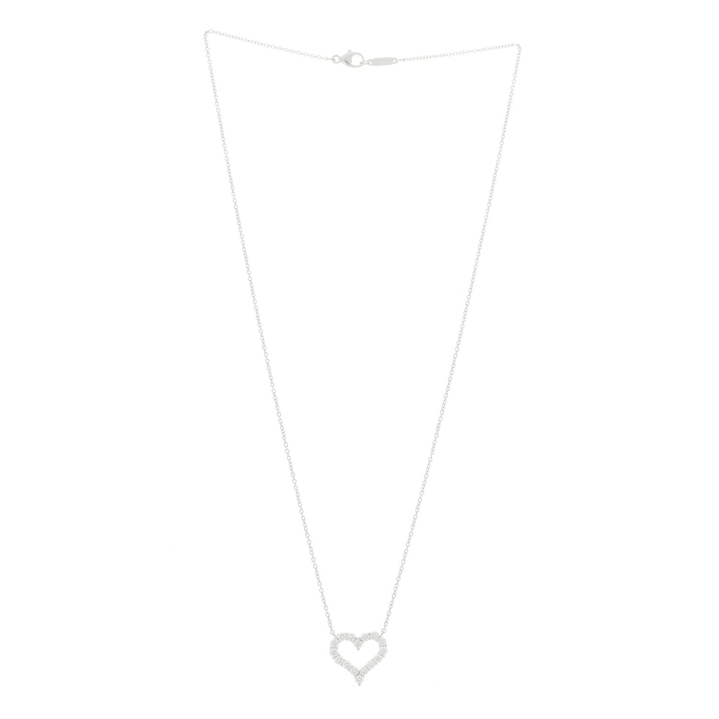 Platinum Diamond Small Heart Pendant Necklace