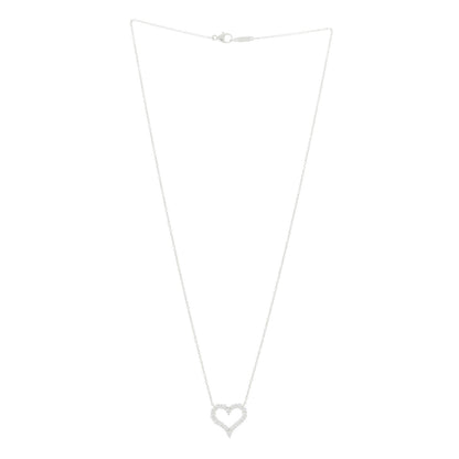 Tiffany Platinum Diamond Small Heart Pendant Necklace 2 of 5