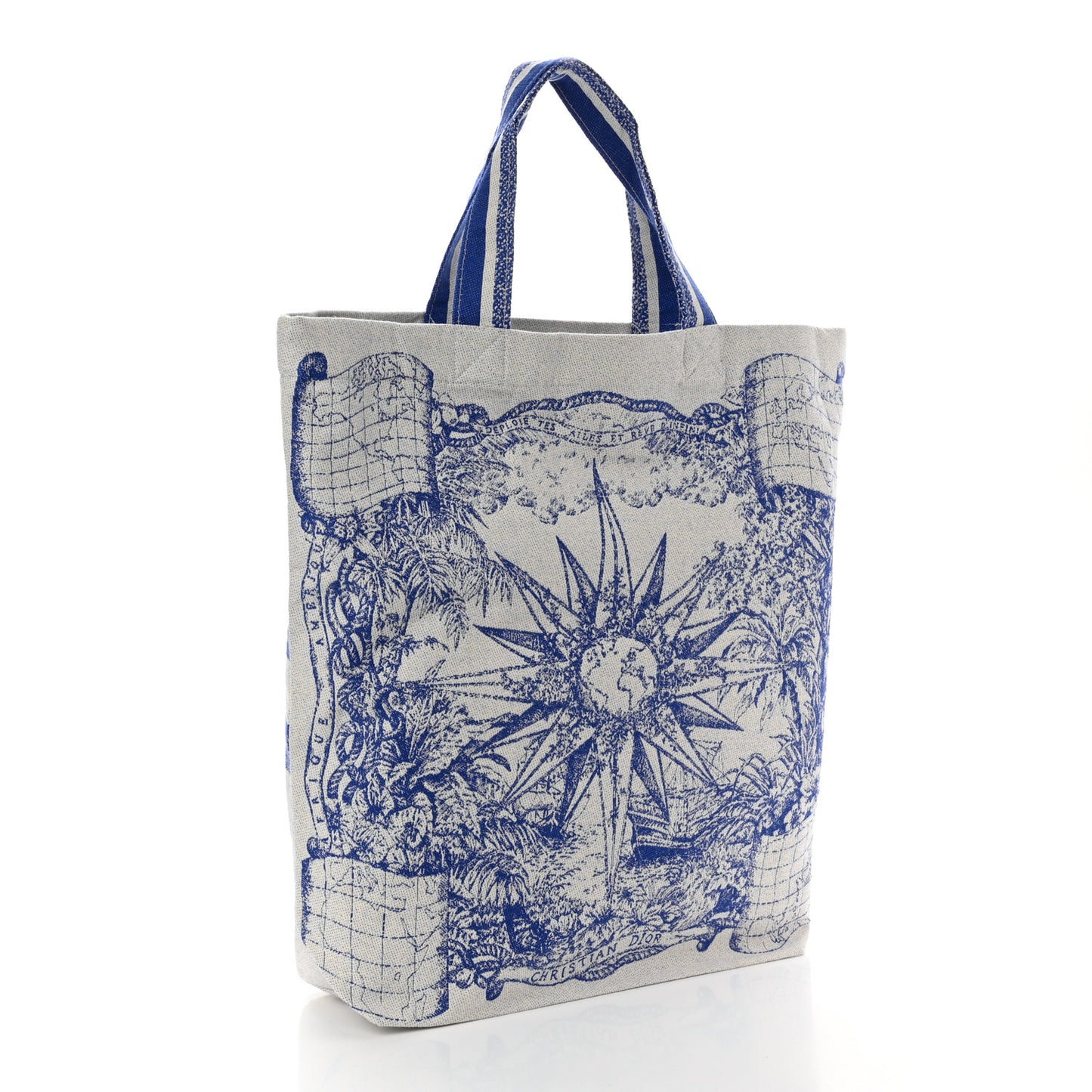 Canvas Print Cruise Tote Ivory Blue