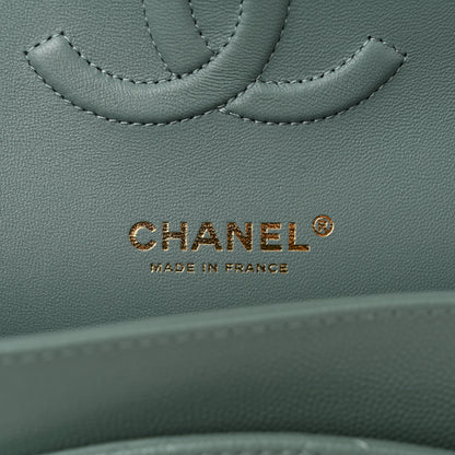 Chanel Caviar Quilted Medium Double Flap Dark Green 6 of 11