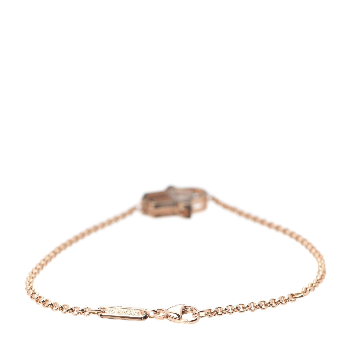 18K Rose Gold Diamond Happy Diamonds Good Luck Charm Hamsa Bracelet