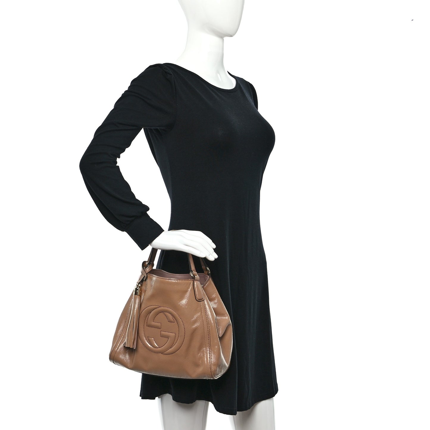 Patent Small Soho Shoulder Bag Dark Cipria