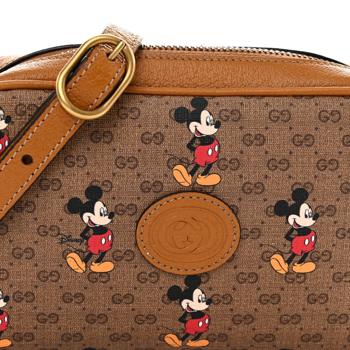X DISNEY Mini Vintage GG Supreme Monogram Mickey Mouse Shoulder Bag Beige Vintage Sun Oil