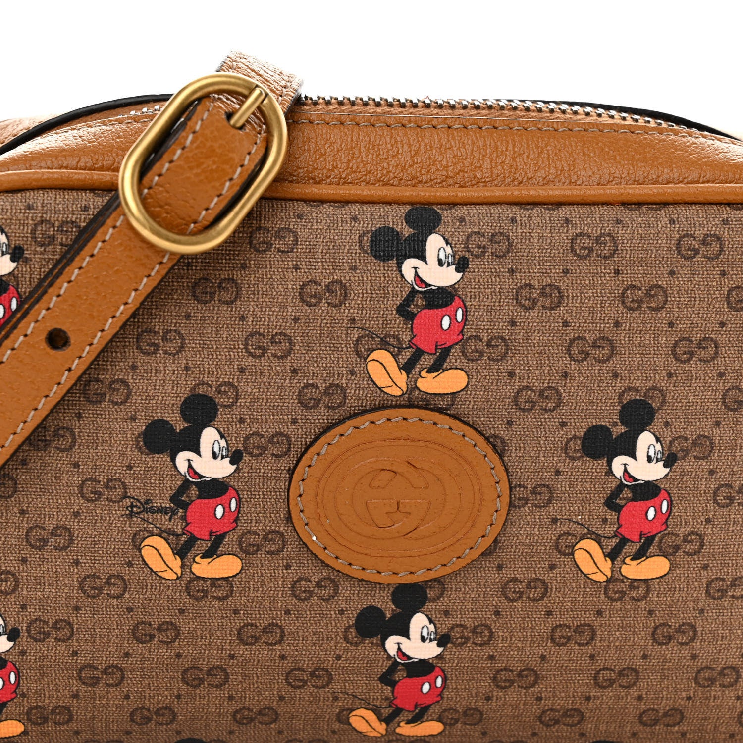 Gucci X DISNEY Mini Vintage GG Supreme Monogram Mickey Mouse Shoulder Bag Beige Vintage Sun Oil 7 of 9