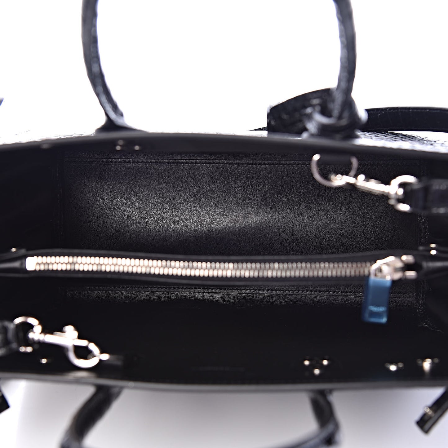 Calfskin Crocodile Embossed Baby Sac De Jour Black