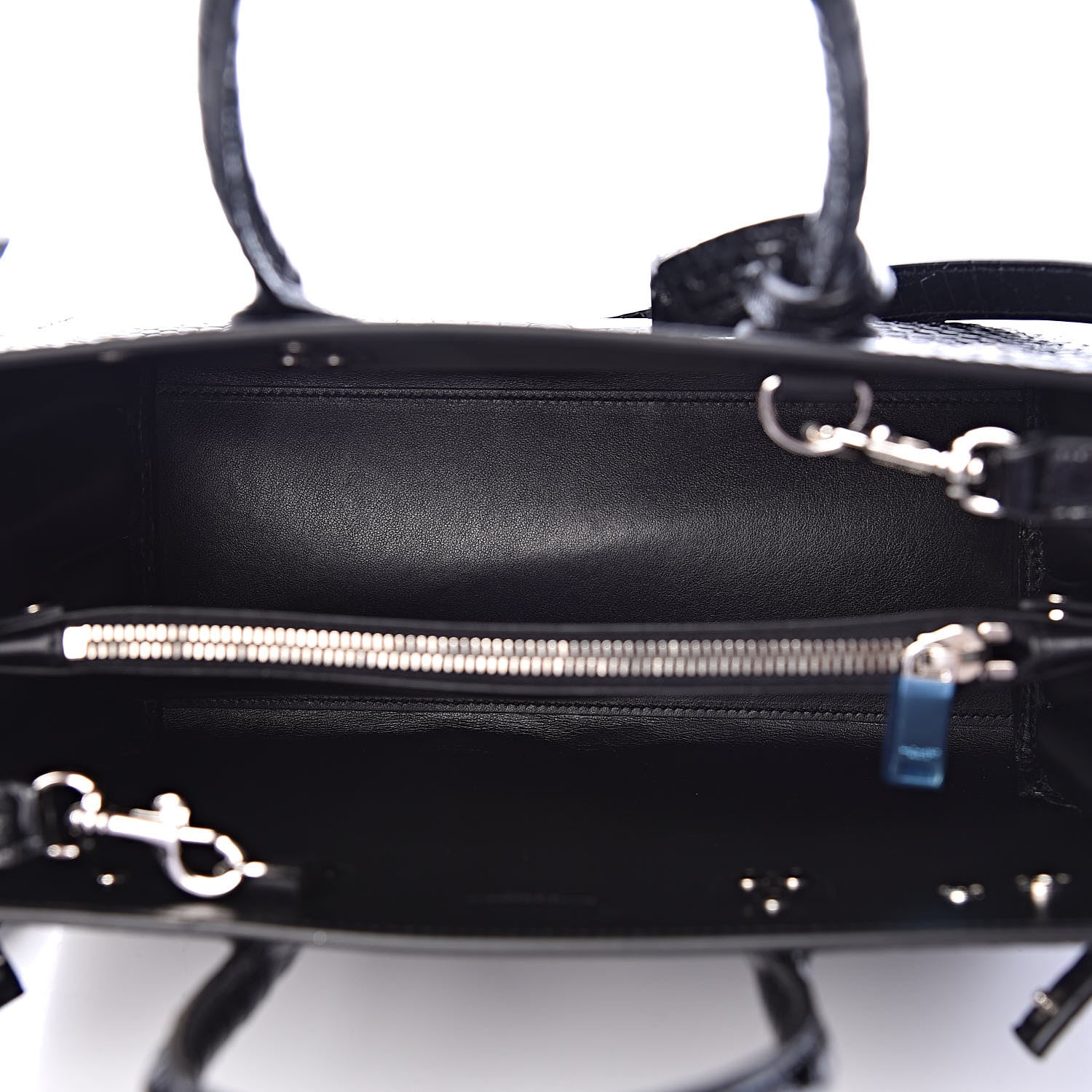 Saint Laurent Calfskin Crocodile Embossed Baby Sac De Jour Black 7 of 9