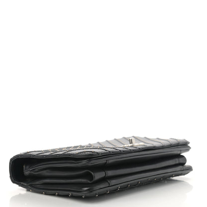 Chanel Calfskin Studded Chevron Quilted Flap Black 4 of 12