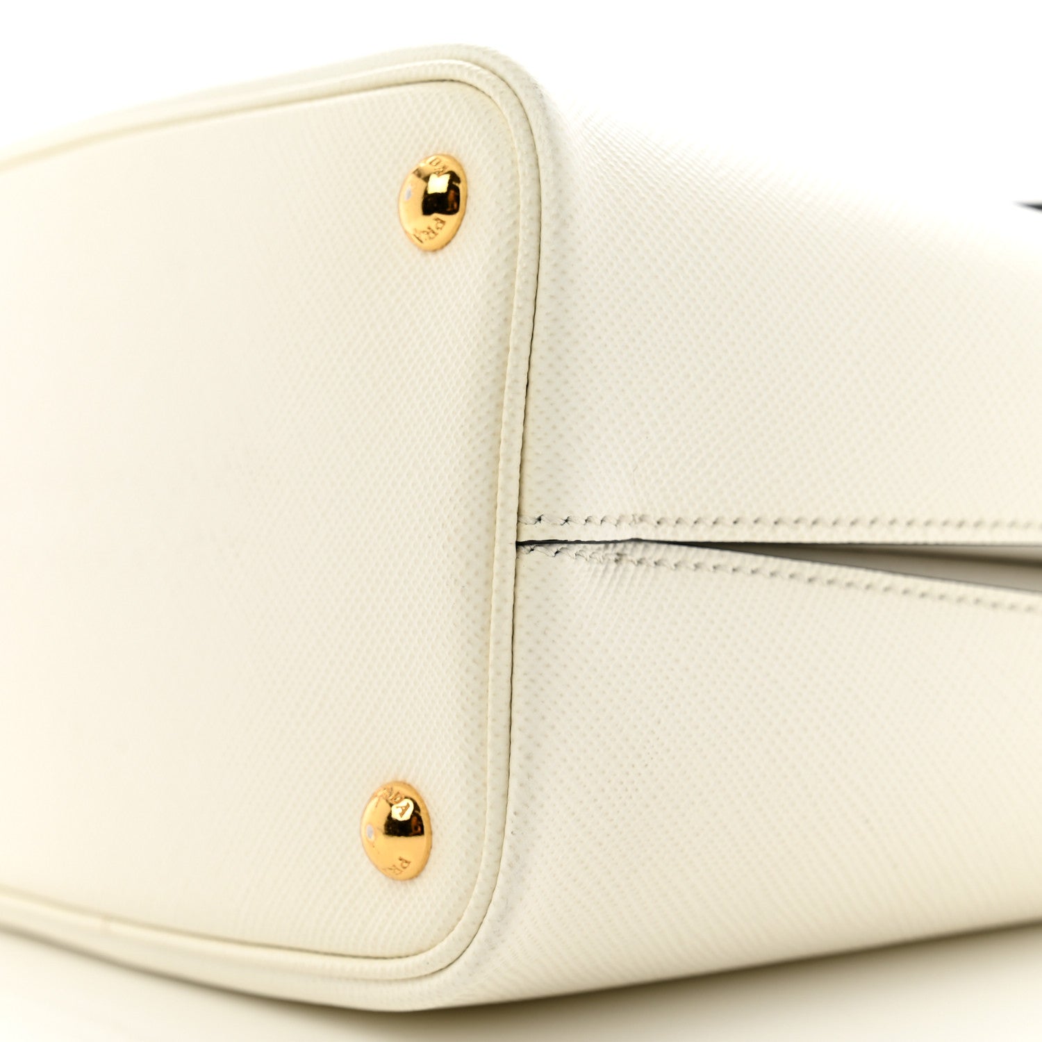 Prada Saffiano Cuir Medium Panier Bucket Bag Bianco Black 10 of 13
