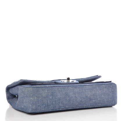 Chanel Denim Quilted Medium Graphic Flap Light Blue 5 of 9