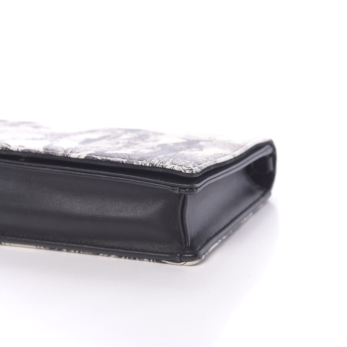 Calfskin Toile de Jouy Carnivora Wallet On Chain Pouch White