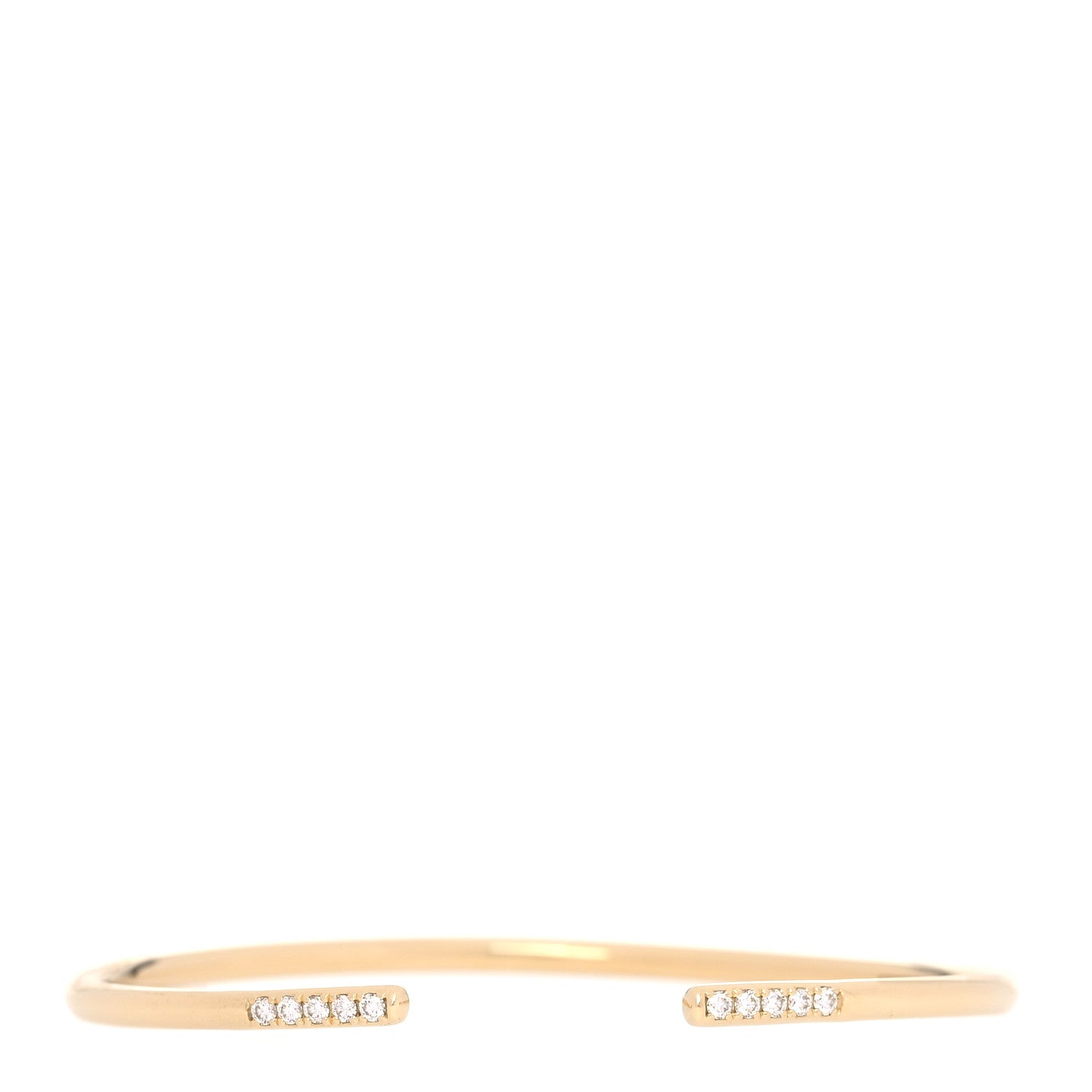 Tiffany 18K Yellow Gold Diamond Metro Wire Bracelet 1 of 4