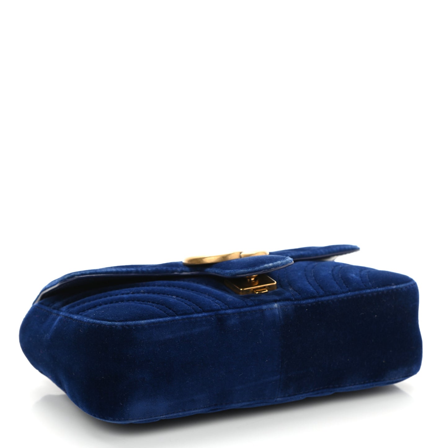 Velvet Matelasse Mini GG Marmont Shoulder Bag Cobalt Blue