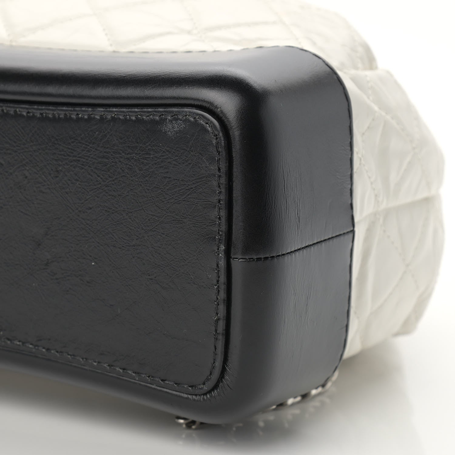Chanel Aged Calfskin Quilted Gabrielle Backpack Black White 10 of 12