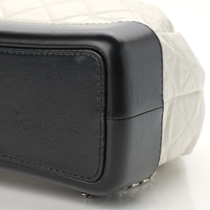 Chanel Aged Calfskin Quilted Gabrielle Backpack Black White 10 of 12