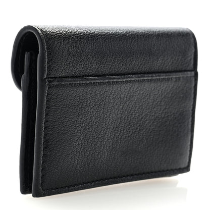 Christian Dior Goatskin Saddle Card Holder Black 3 of 6