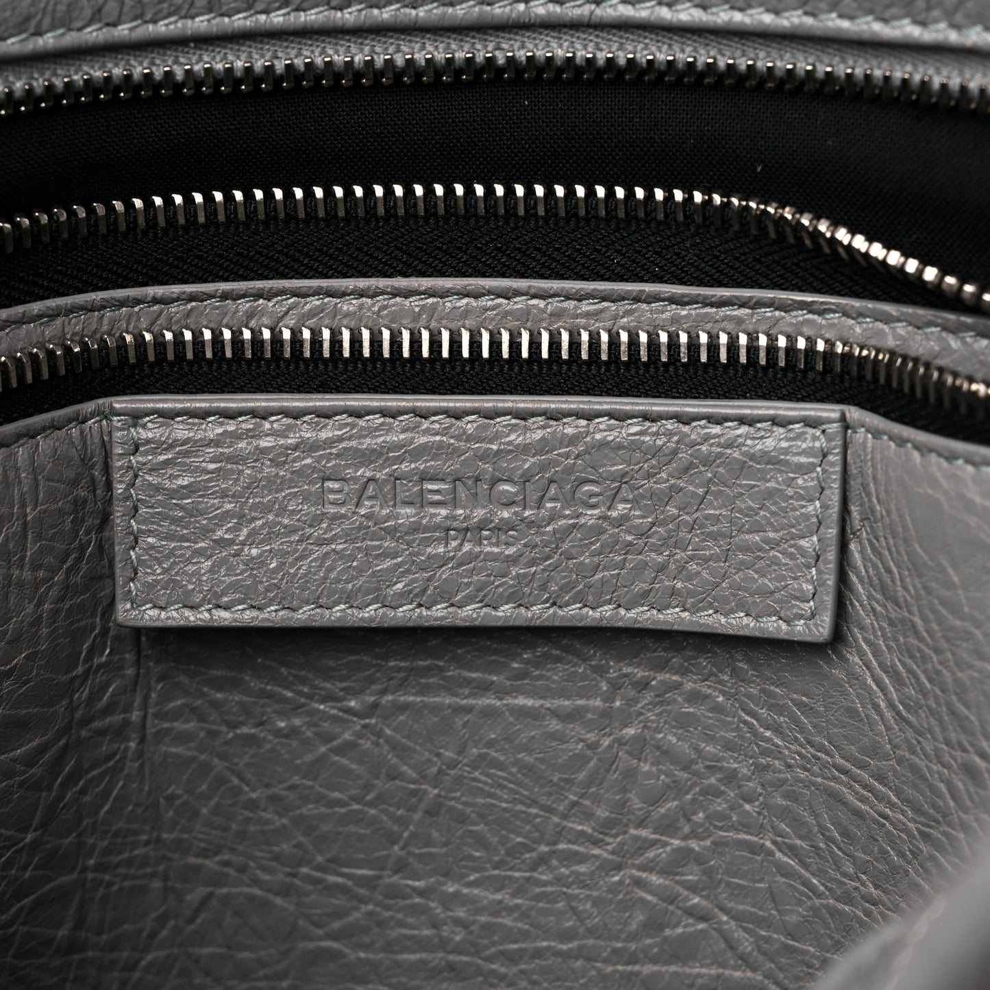 Agneau Small Bazar Shopper Tote Gris Pyrite