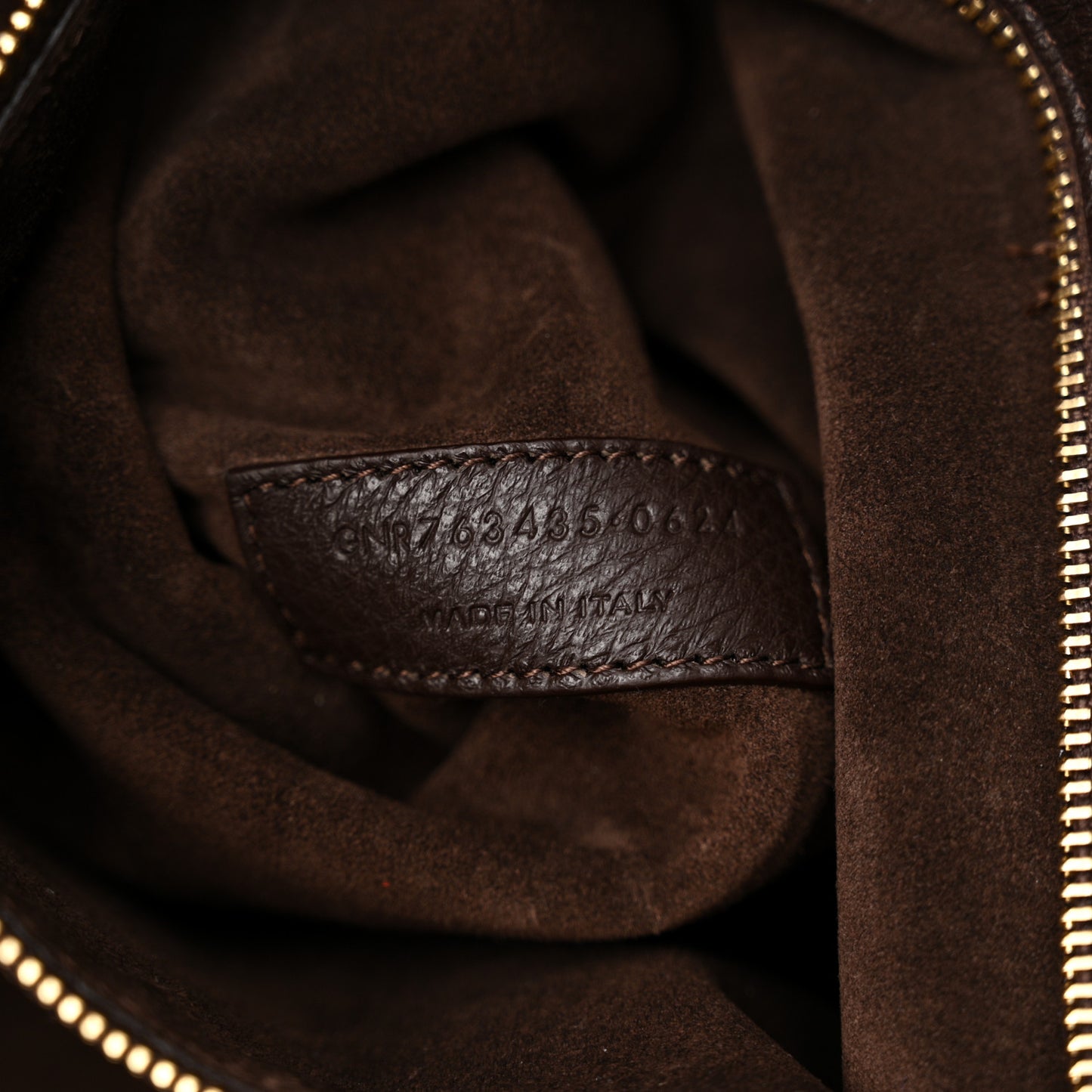 Grained Deerskin Bea Tote Marron Fonce