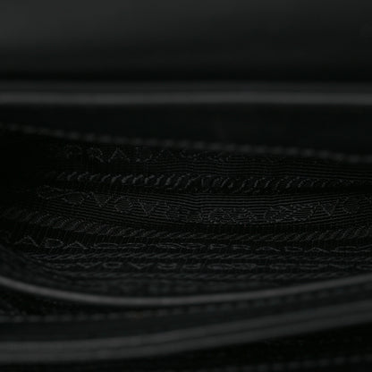 Prada Saffiano Tessuto Nylon Chain Shoulder Bag Black 5 of 16