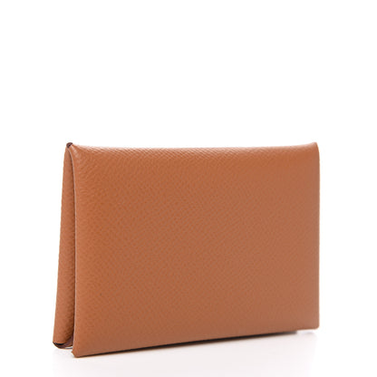 Hermes Epsom Calvi Card Case Gold 2 of 7