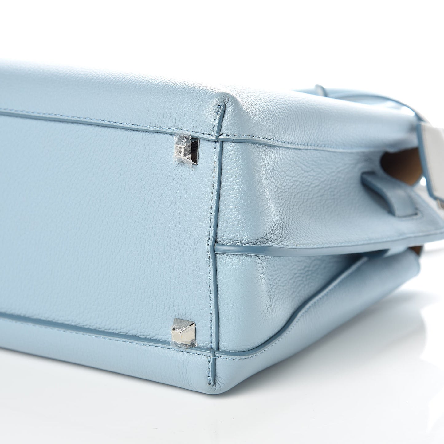 Grained Calfskin Medium Milla Tote Sky Blue