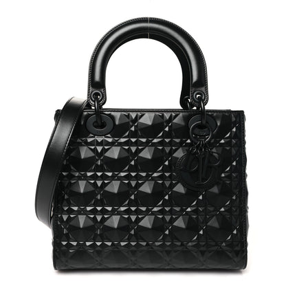 Christian Dior Calfskin Cannage Diamond Cannage Medium Lady Dior Black 1 of 10