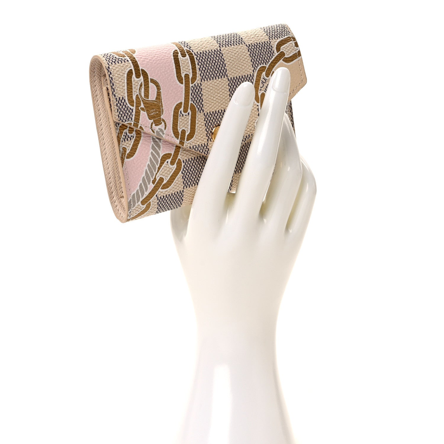 Louis Vuitton Damier Azur Nautical Victorine Wallet Gold 2 of 7