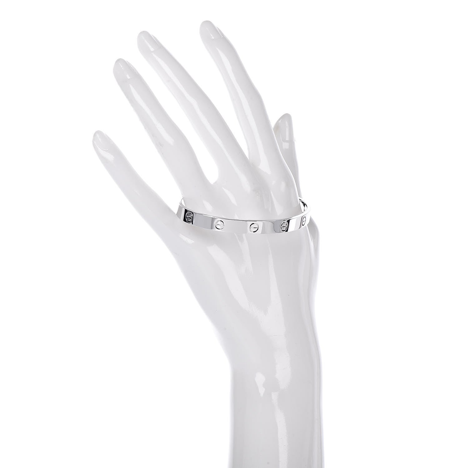 Cartier 18K White Gold LOVE Cuff Bracelet 19 2 of 5