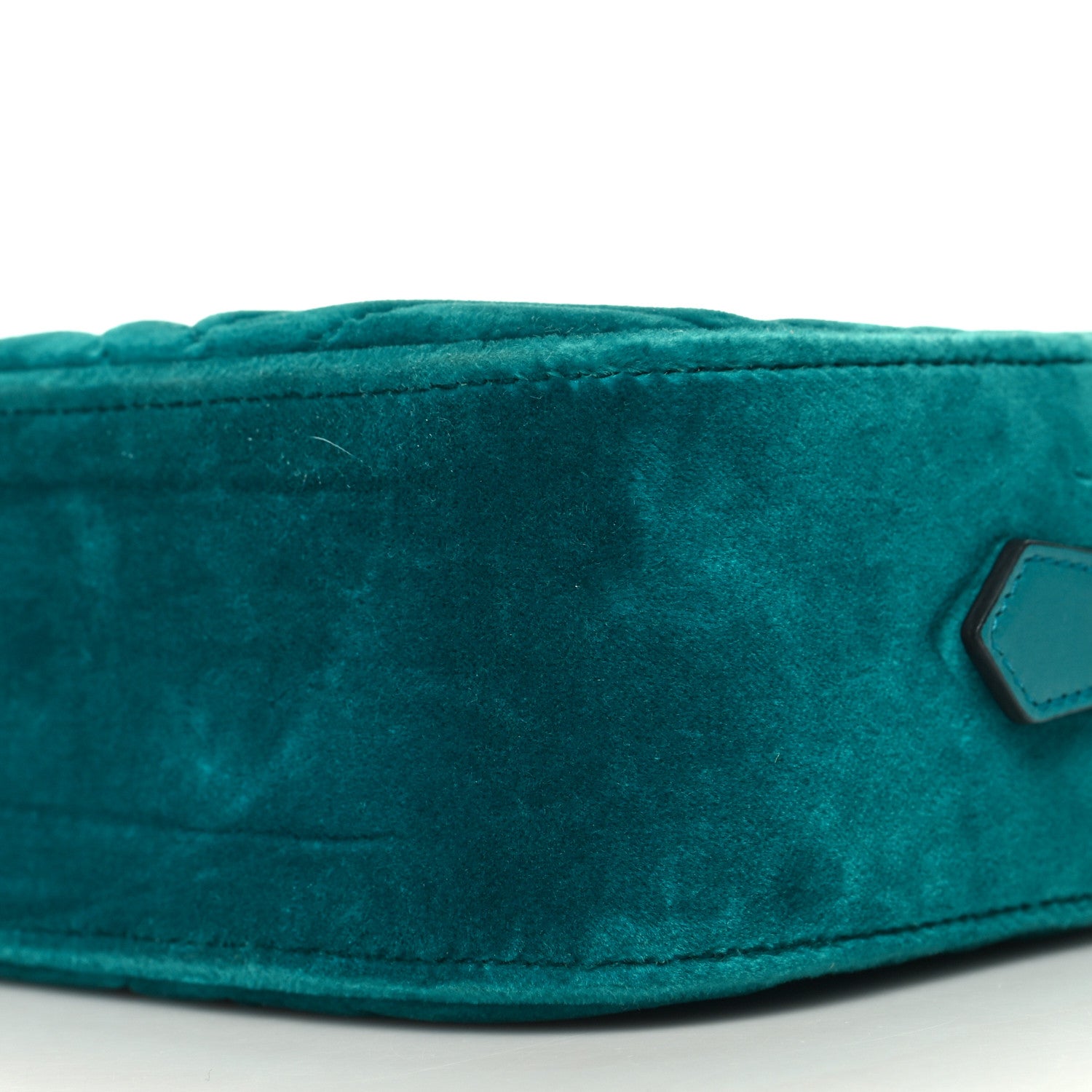 Gucci Velvet Matelasse Small GG Marmont Chain Shoulder Bag Pavone Cyan 10 of 10