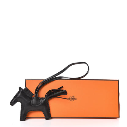 Hermes Milo Lambskin Grigri Rodeo Horse Bag Charm PM So Black 4 of 4