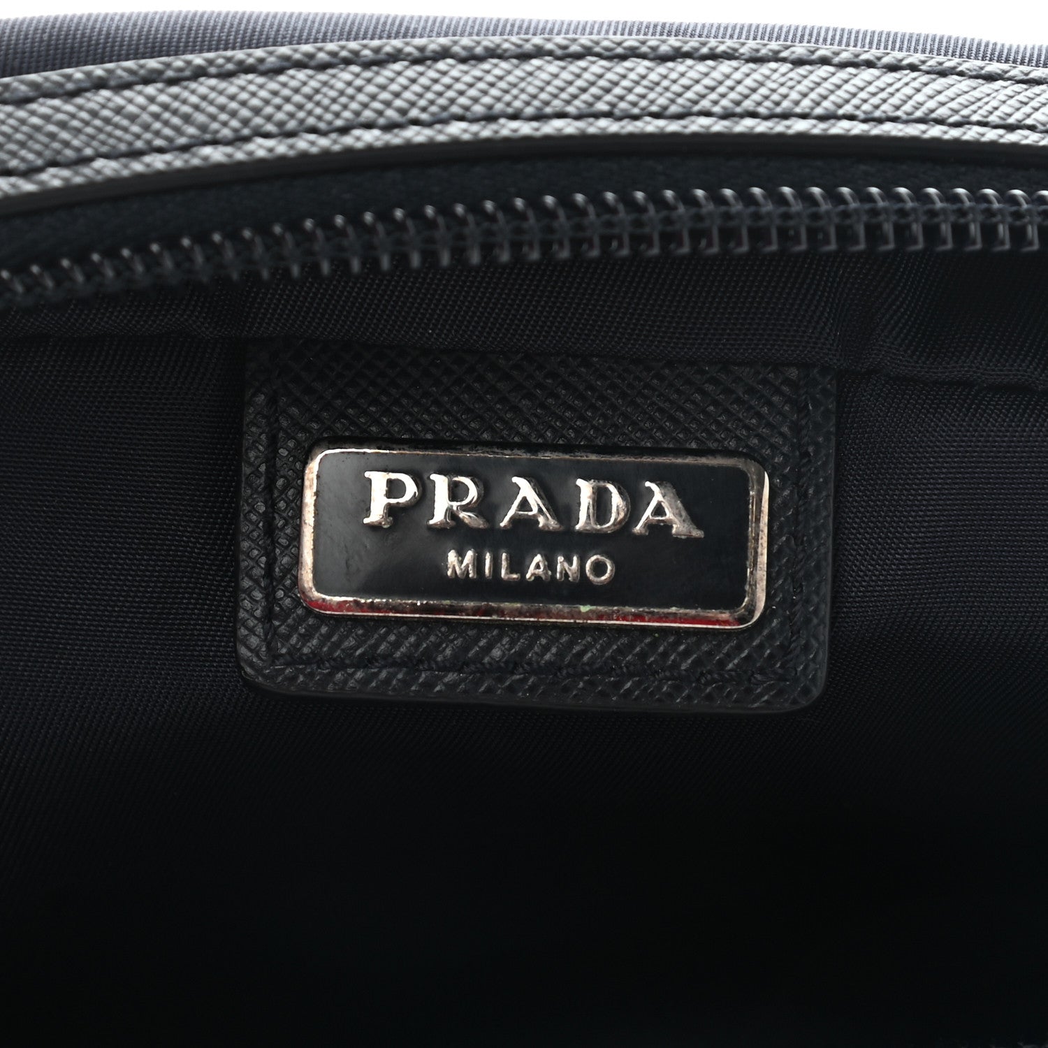 Prada Tessuto Nylon Saffiano Pouch Blue 6 of 10