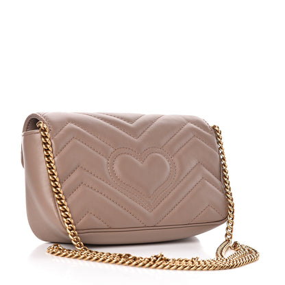 Gucci Calfskin Matelasse Super Mini GG Marmont Shoulder Bag Porcelain Rose 3 of 11