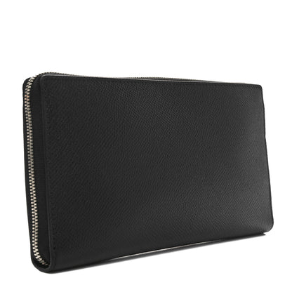 Balenciaga Grained Calfskin Zip Card Case Wallet Black 3 of 9