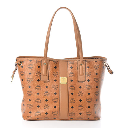 MCM Visetos Medium Liz Reversible Shopper Tote Cognac 4 of 15