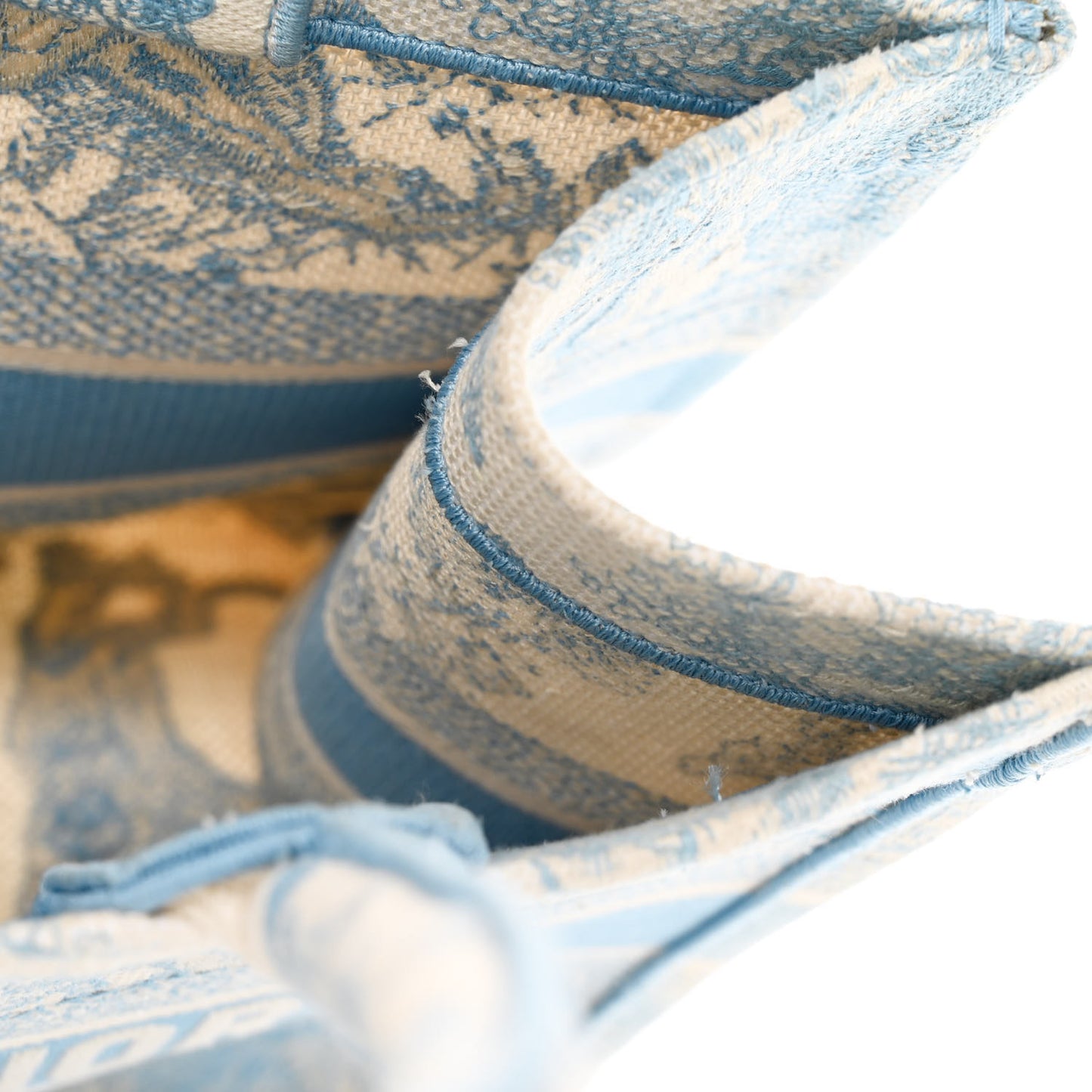 Canvas Embroidered Medium Dioriviera Toile De Jouy Book Tote Light Blue