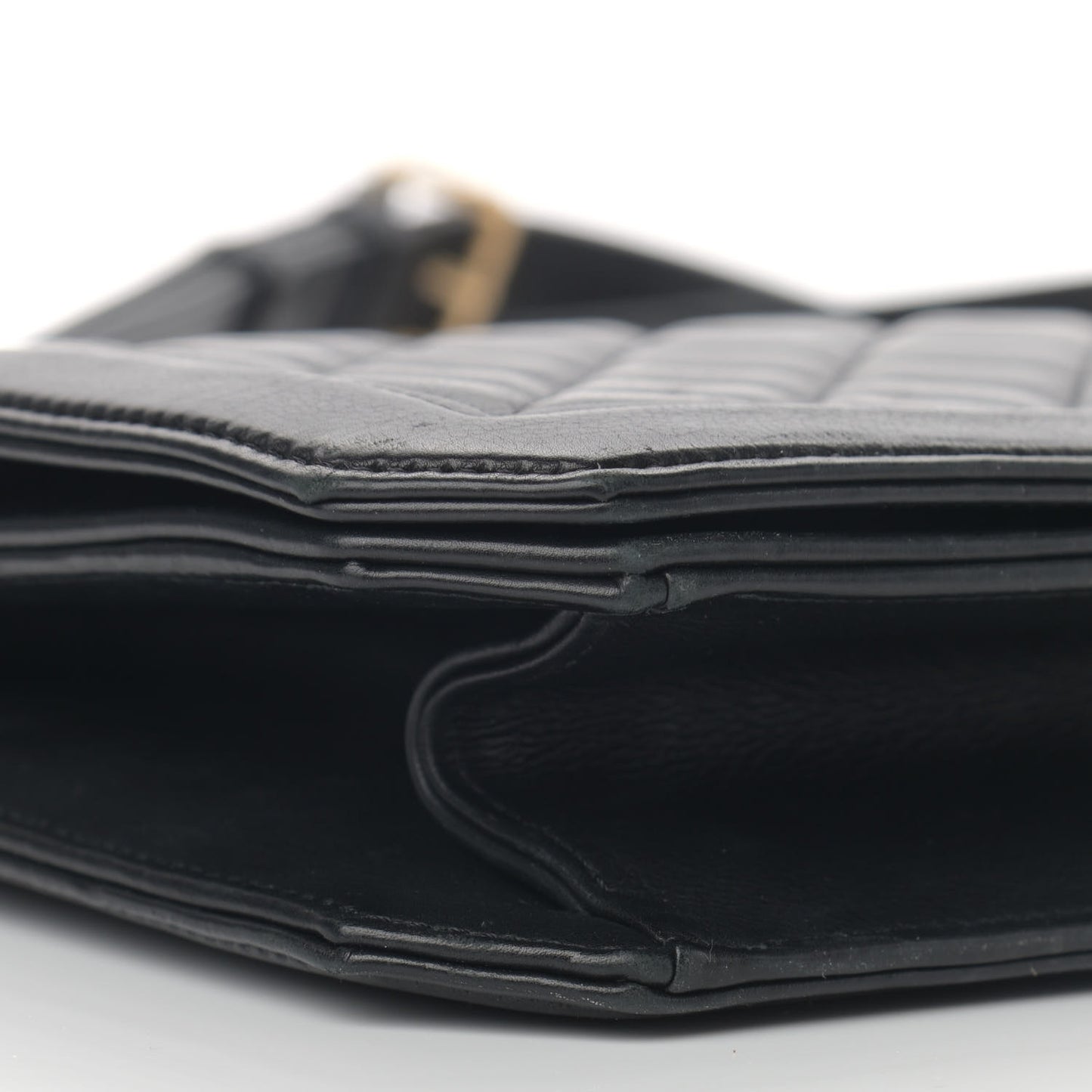 Lambskin Quilted Flap Shoulder Bag Black