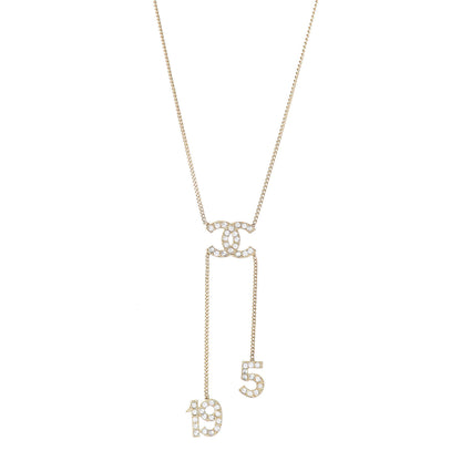 Chanel Crystal CC N°5 N°19 Necklace Gold 1 of 5