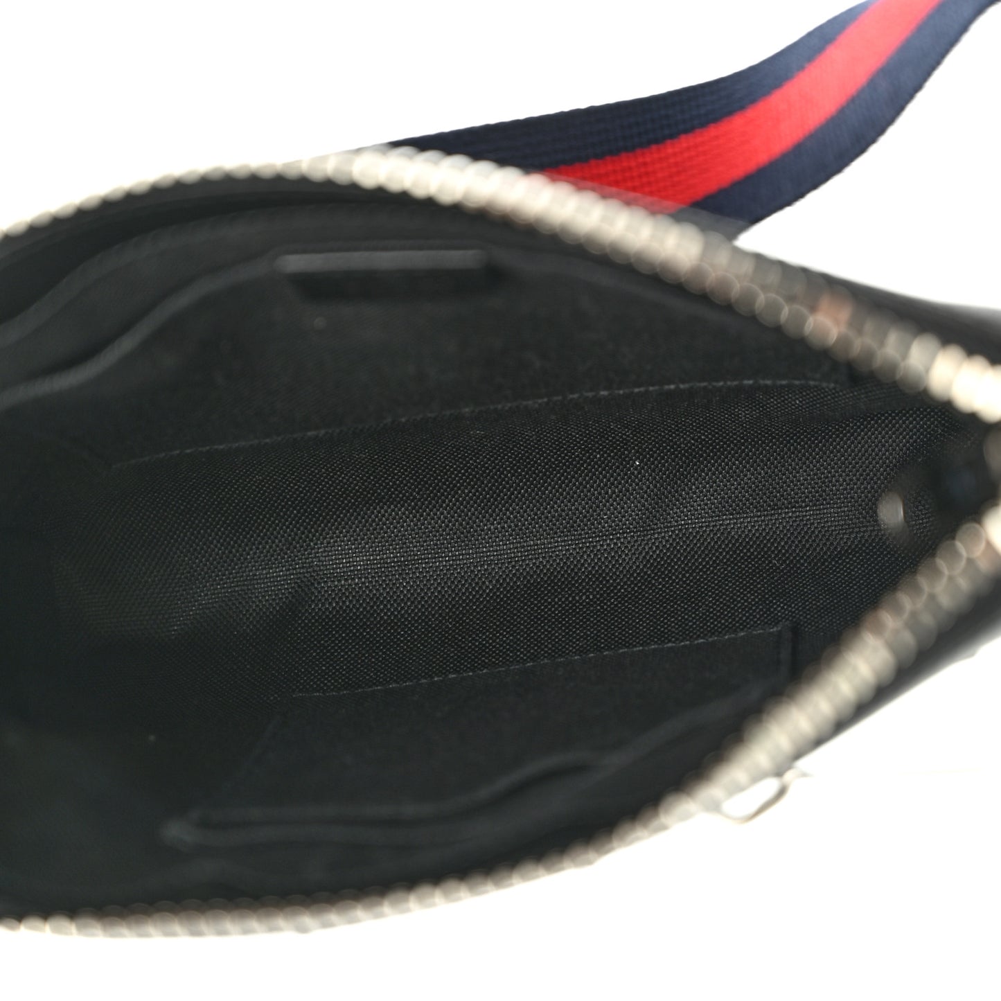 GG Supreme Monogram Web Small Flat Messenger Bag Black Grey