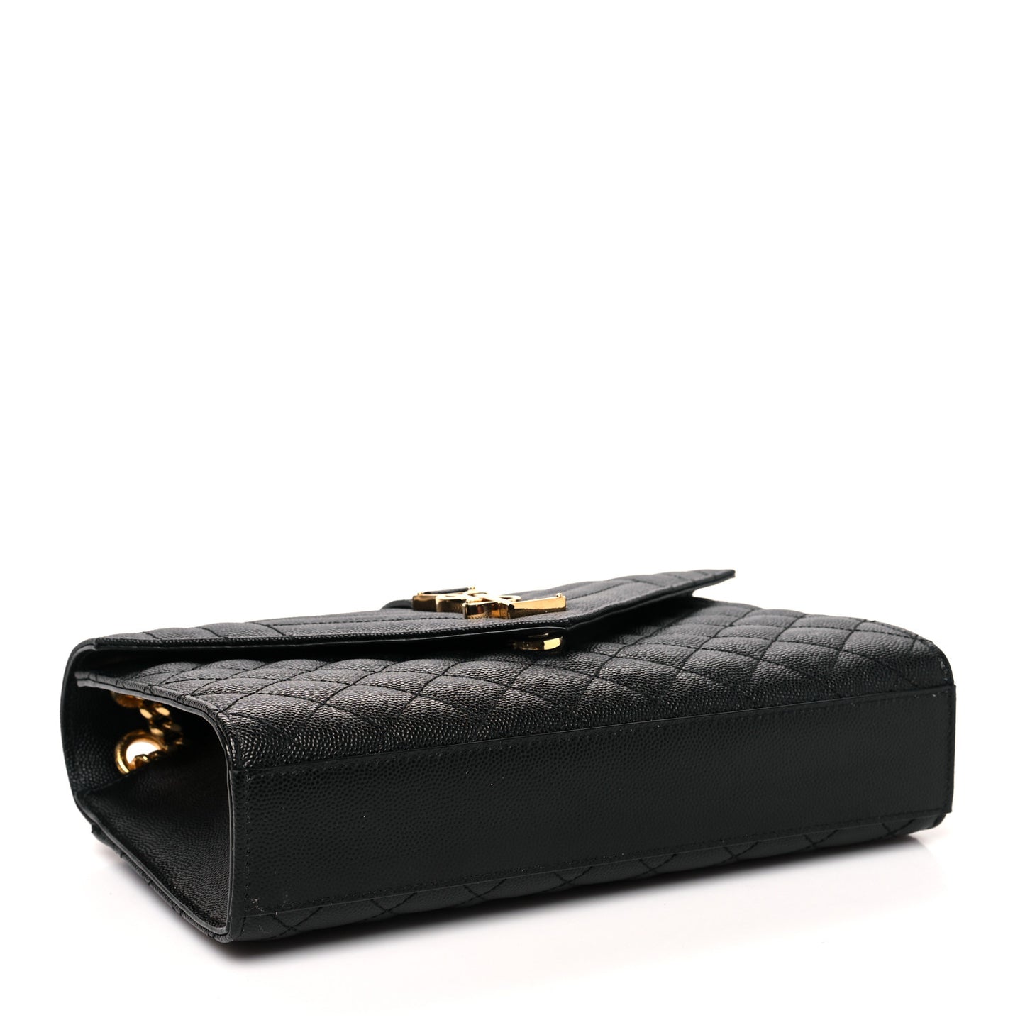 Grain De Poudre Textured Mixed Matelasse Triquilt Medium Monogram Satchel Black