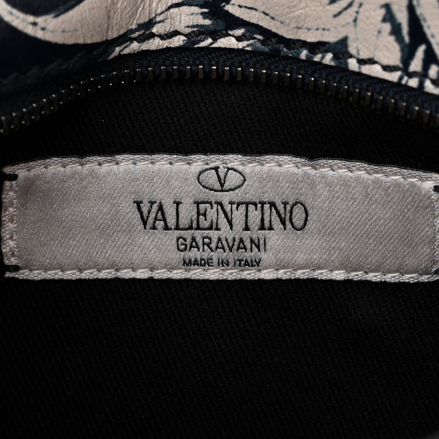 Vitello Pineapple Print Clutch Navy